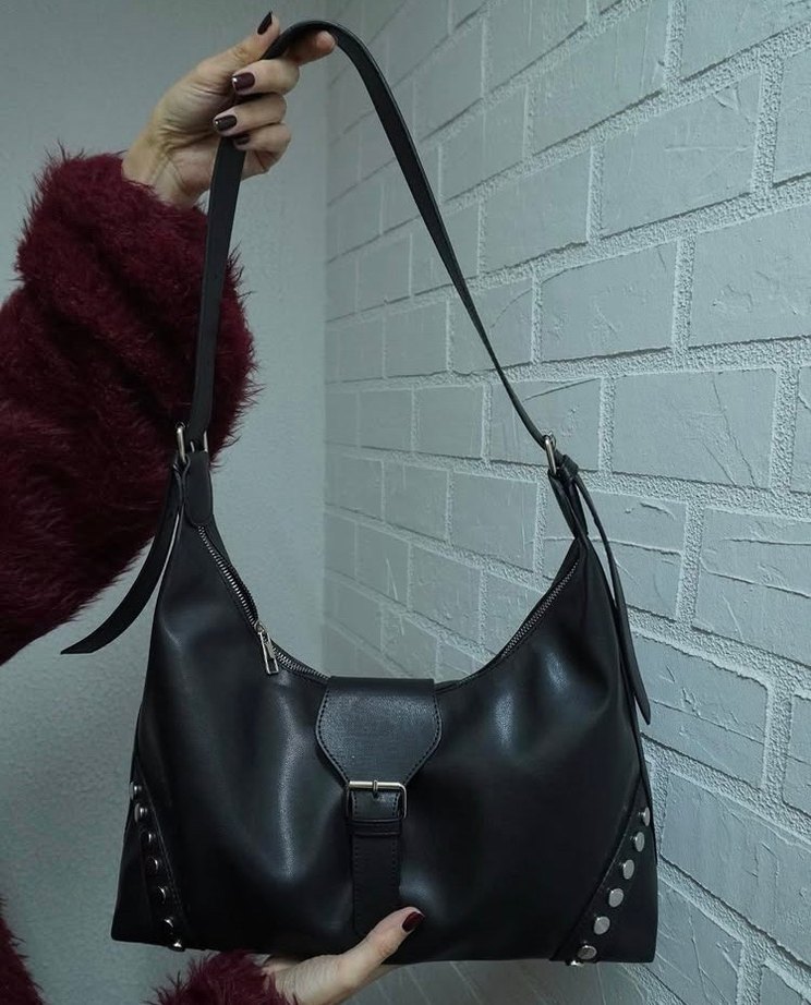 Tokalı Deri Kadın Çanta - Günlük Kullanım - Görsel 2