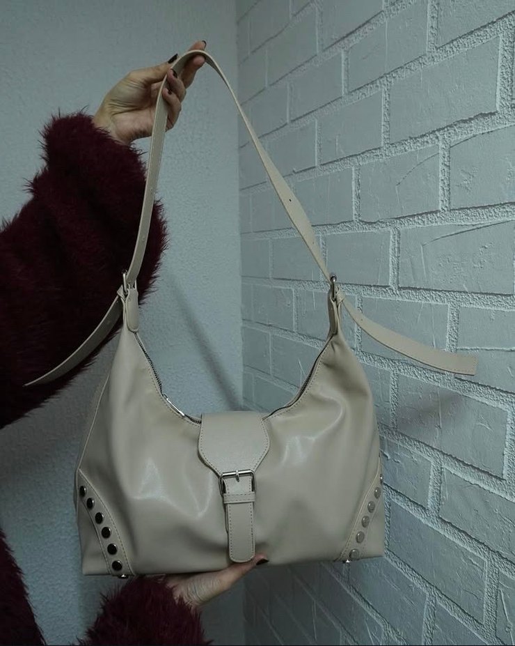 Tokalı Deri Kadın Çanta - Günlük Kullanım - Görsel 5