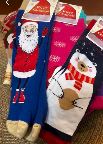 Altı Kaydırmaz Polar Yılbaşı Çorapları - Görsel 4