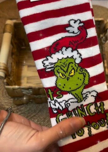 Altı Kaydırmaz Polar Yılbaşı Çorapları - Görsel 2