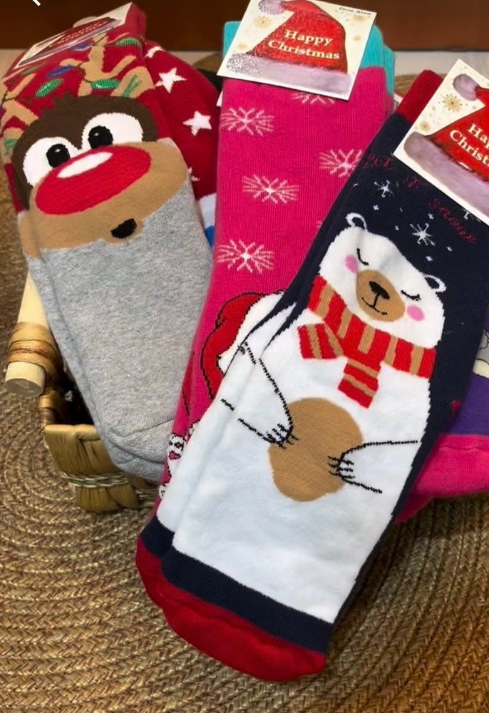 Altı Kaydırmaz Polar Yılbaşı Çorapları - Görsel 5