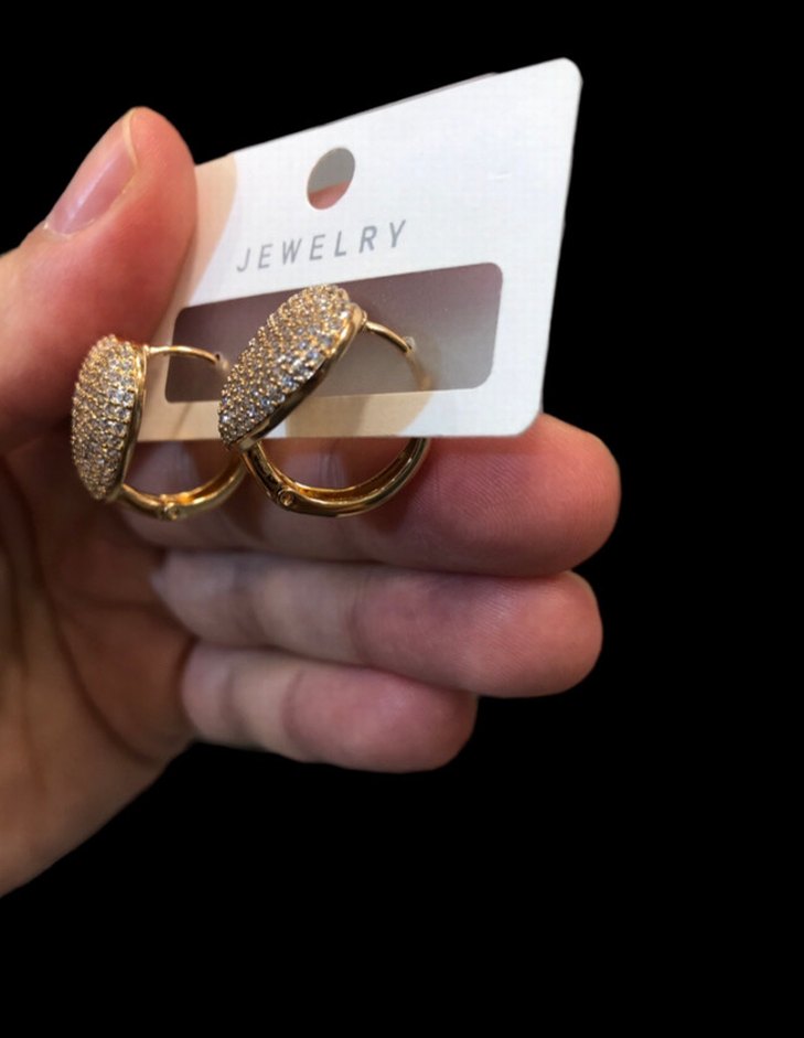 Parlak Mini Kalp Altın Küpe - Görsel 2