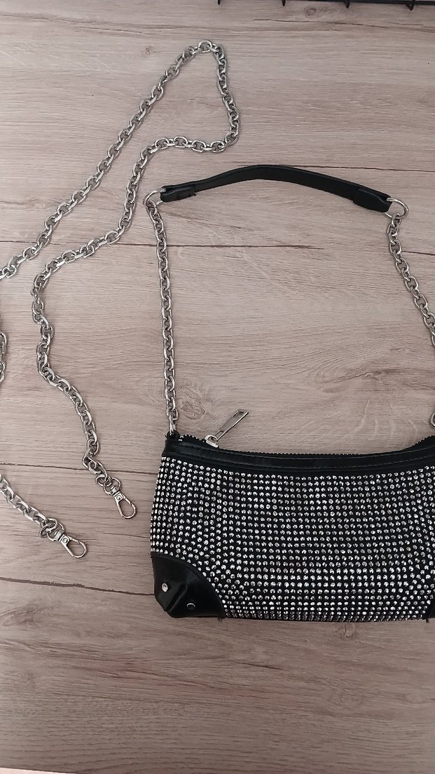 bershka taşlı tote çanta - Görsel 4