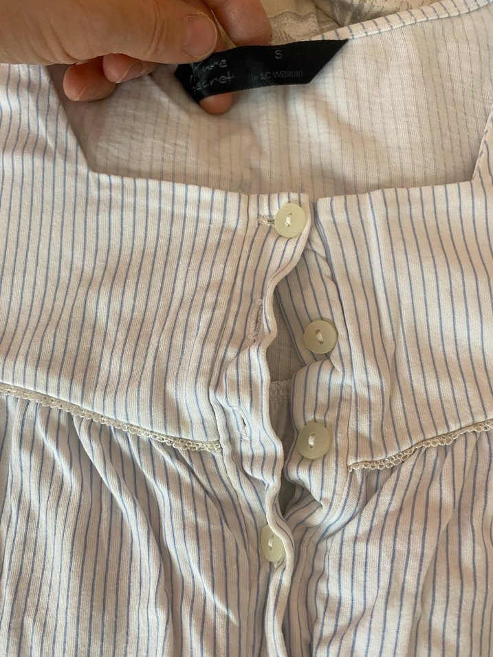 Nakışlı Uzun Hamile ve Emzirme Gecelik - Görsel 2