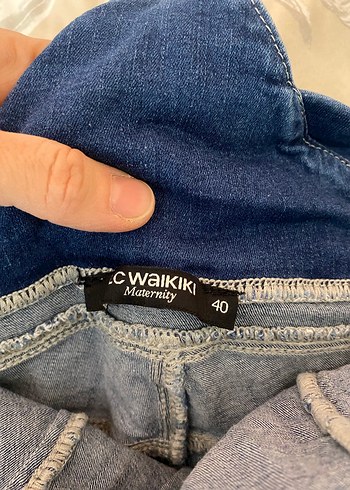 Kadın Lacivert Denim Hamile Askılı Tulum - Görsel 6