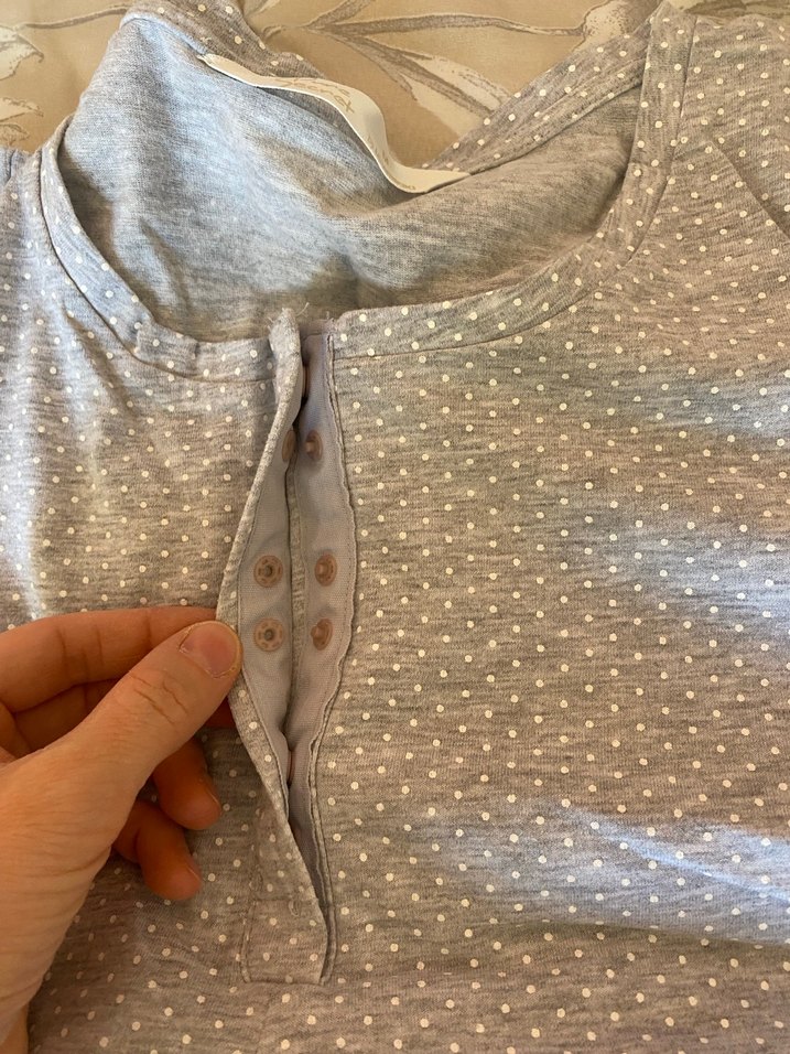 LCW Kısa Kollu, Midi Boy Emzirme Gecelik - Görsel 3