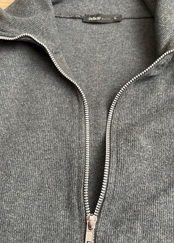 Gri Yarım Fermuarlı Kadın Triko tunik - Görsel 5