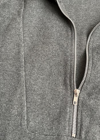 Gri Yarım Fermuarlı Kadın Triko tunik - Görsel 9