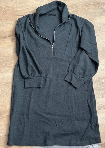 Gri Yarım Fermuarlı Kadın Triko tunik - Görsel 4