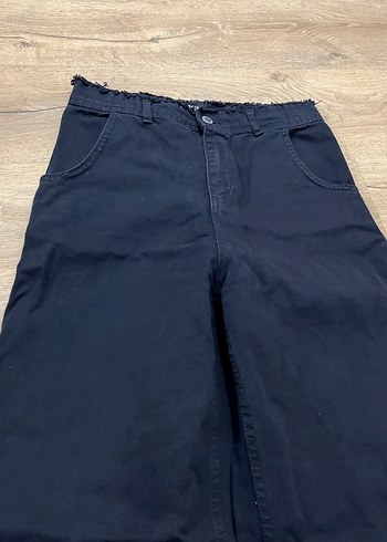 Siyah Bol Kesim Kadın Denim Pantolon - Görsel 2