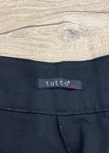 Siyah Kadın Midi Kumaş Pantolon - Görsel 3