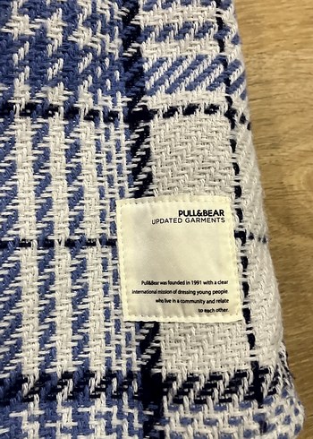 Mavi Gri Ekose Düğmeli Uzun Kollu Erkek ceket - Görsel 4