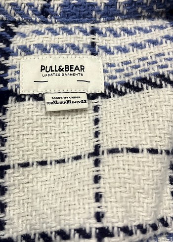 Mavi Gri Ekose Düğmeli Uzun Kollu Erkek ceket - Görsel 2