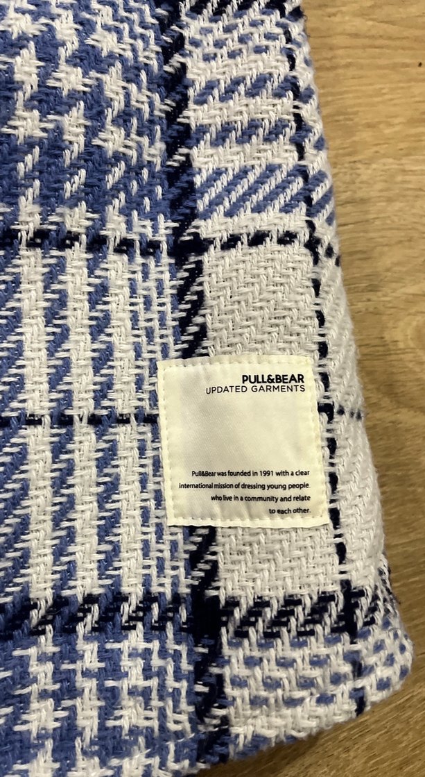 Mavi Gri Ekose Düğmeli Uzun Kollu Erkek ceket - Görsel 4