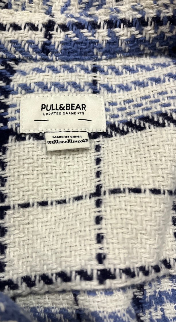 Mavi Gri Ekose Düğmeli Uzun Kollu Erkek ceket - Görsel 2