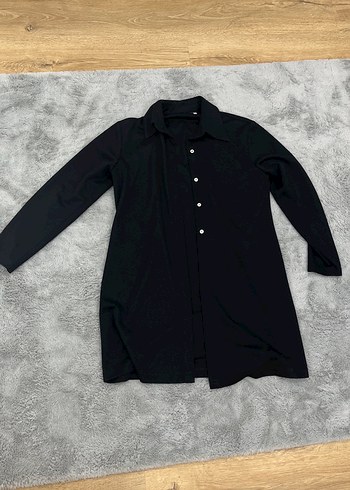 Düğmeli Siyah Uzun Kollu Ceket - Görsel 2