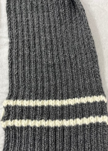 Gri Kadın Triko Atkı - Görsel 3