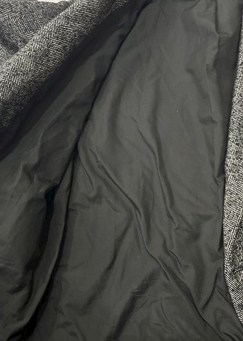 Gri Klasik Yün Kaban - Görsel 5