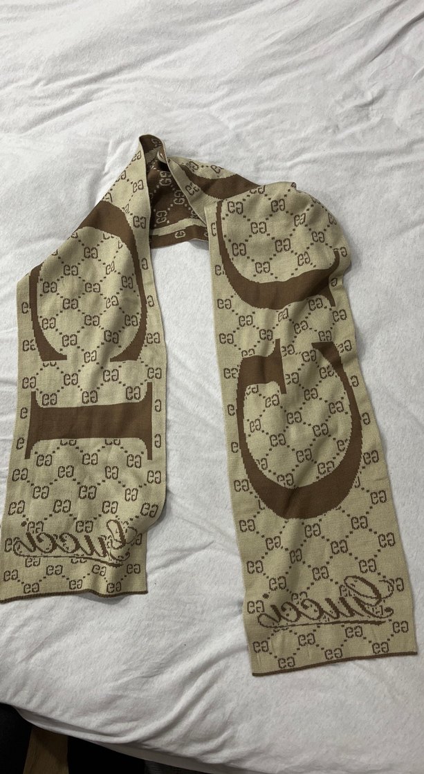 Örgü Desenli Klasik Kahverengi Kadın Şal - Görsel 3