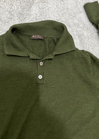 Düğmeli Yeşil  Polo Yaka Tişört - Görsel 4