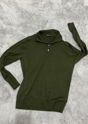 Düğmeli Yeşil  Polo Yaka Tişört - Görsel 3