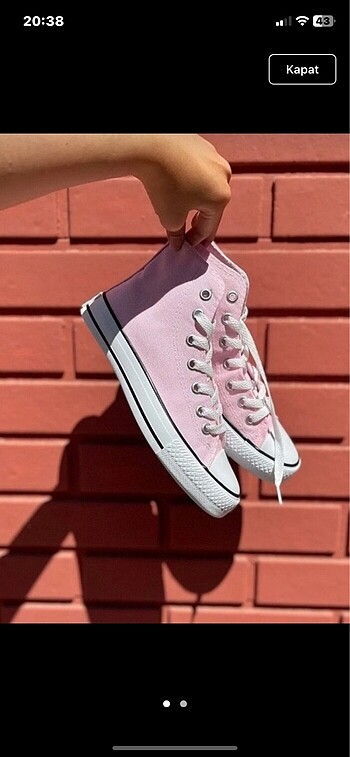 35 numara pembe renk Converse spor ayakkabı