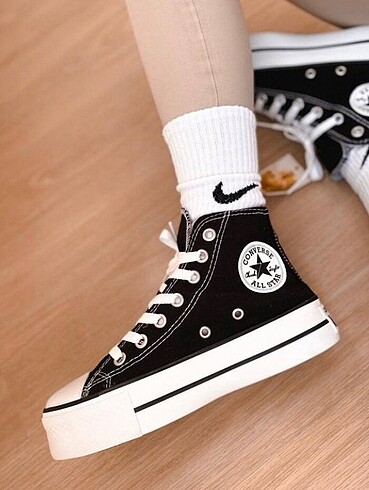 36 Beden siyah Renk Yüksek taban Converse Kadın spor ayakkabı