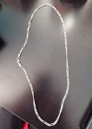 Gri Minimalist Erkek Zincir Kolye 925 ayar gümüş - Görsel 4