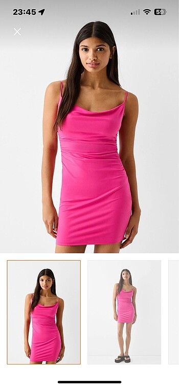 bershka pembe elbise