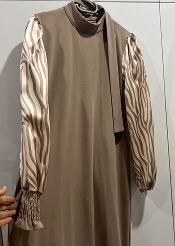 Trendyol & Milla Zebra Desenli Bej Uzun Elbise