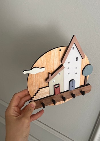 Beden Ahşap Duvar Askısı - Ev Temalı