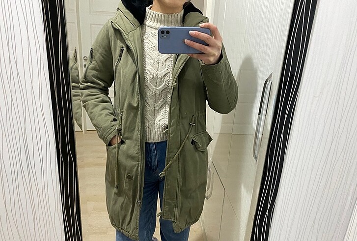36 Beden Koton haki parka