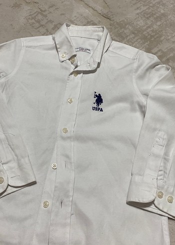 U.S Polo Assn. Erkek Çocuk Beyaz Pamuklu Uzun Kollu Gömlek