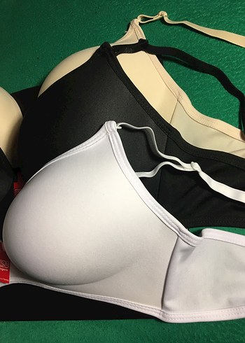 95 Beden 3 Renk Düz Basic Toparlayıcı Balensiz Sütyen - Görsel 10