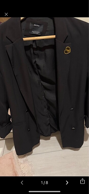 38 Beden siyah Renk Bershka blazer