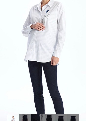 Koyu Mavi Denim Hamile Pantolonu - Görsel 4