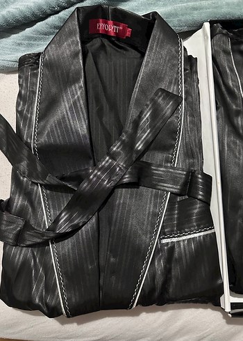 Erkek Siyah çeyizlik pijama takımı - Görsel 4