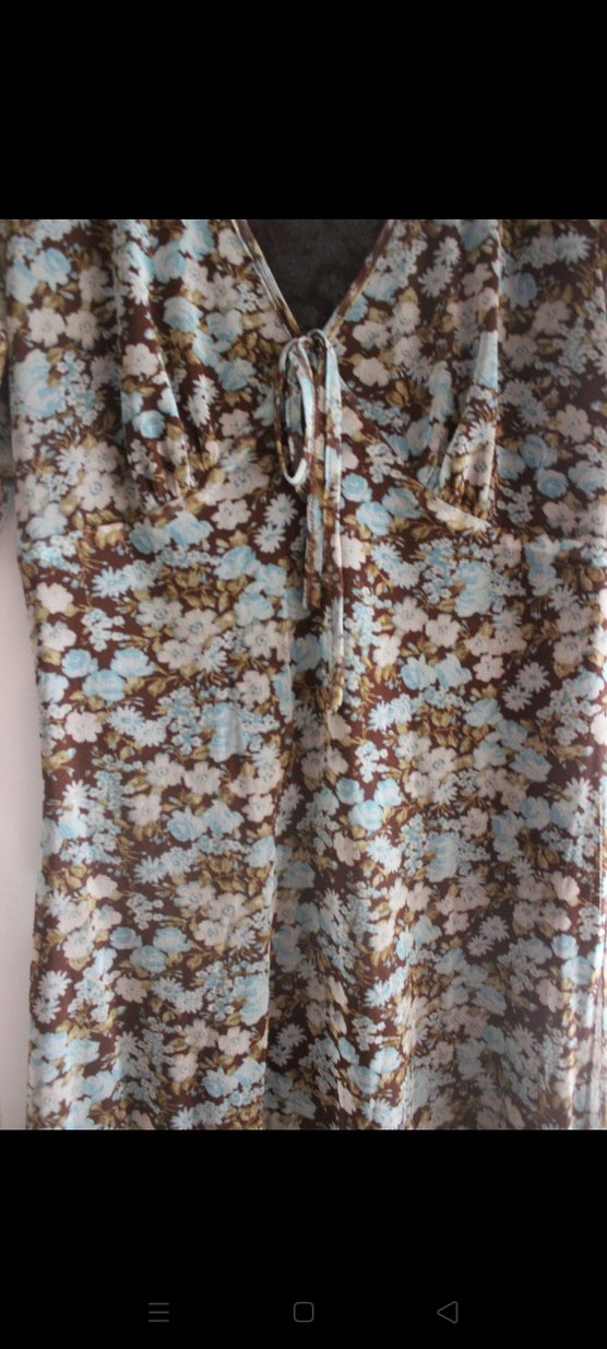 Bohem V Yakalı Midi Elbise - Görsel 3