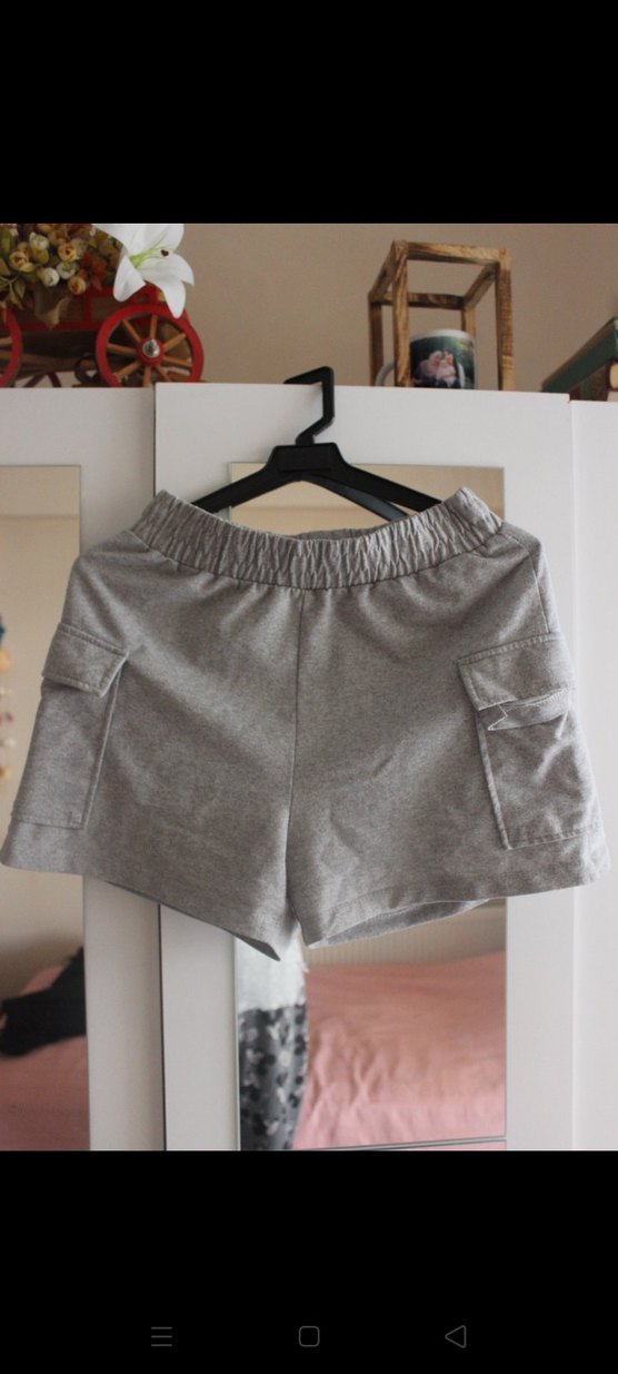 Gri Salaş Mini Şort - Görsel 2