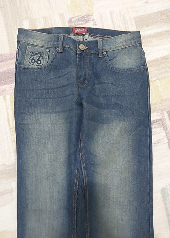 Renkli Batik Desenli Düğmeli erkek Kot Pantolon - Görsel 2