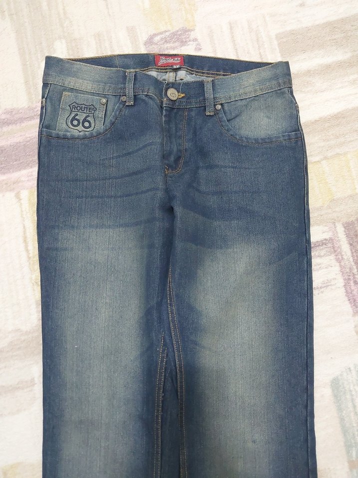 Renkli Batik Desenli Düğmeli erkek Kot Pantolon - Görsel 2