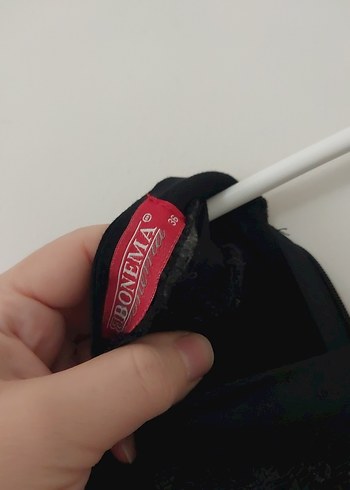 Uzun Kollu Siyah Gotik Keten Elbise - Görsel 5