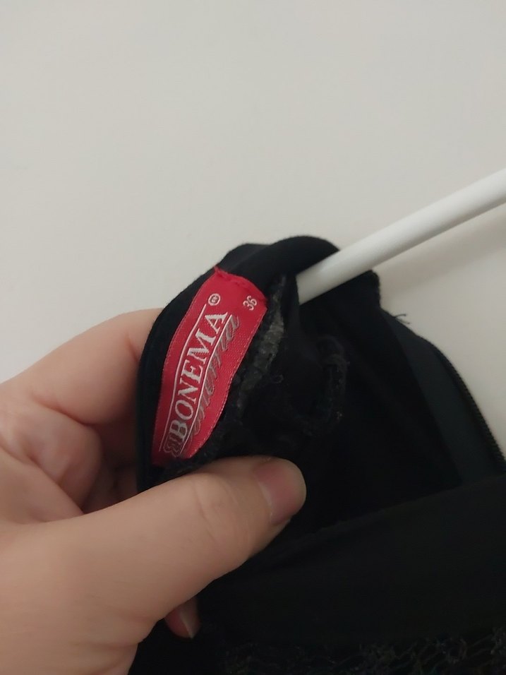 Uzun Kollu Siyah Gotik Keten Elbise - Görsel 5