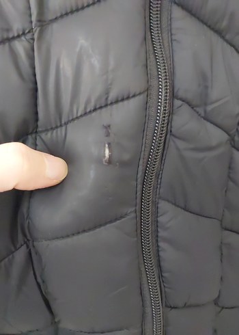 Siyah Uzun Fermuarlı Kadın Kışlık Mont - Görsel 4