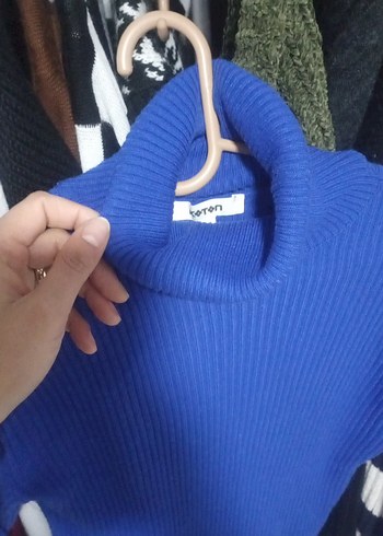 Mavi Balıkçı Yaka Kadın Kazak - Görsel 2