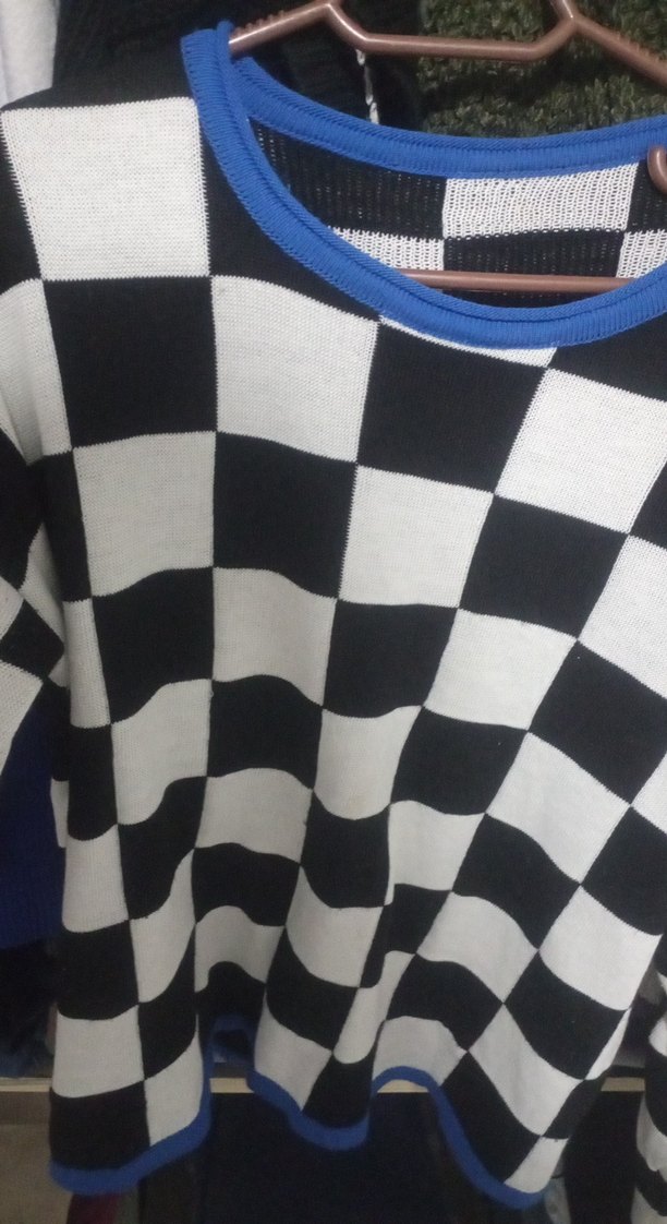 Ekose Desenli Renkli Kadın Triko - Görsel 2