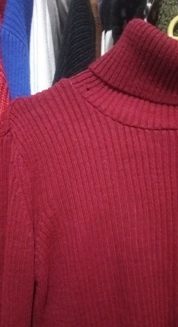 Bordo Boğazlı Triko Kadın Kazak - Görsel 3