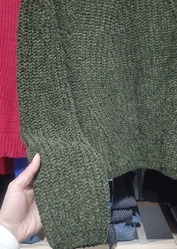 Gri Örgü Kadın Triko Kazak - Görsel 3