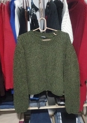 Gri Örgü Kadın Triko Kazak - Görsel 4