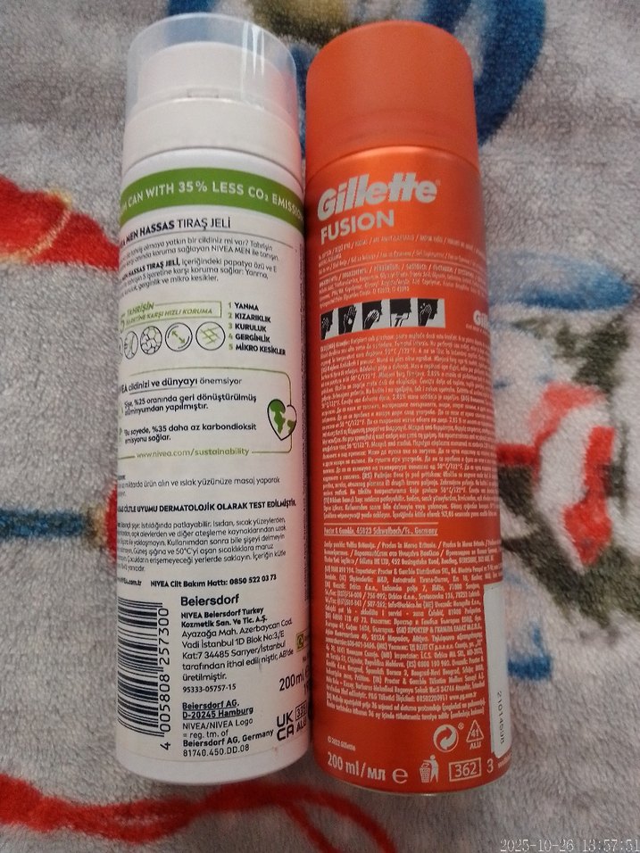Nivea Men Hassas Tıraş Jeli ve Gillette Fusion Tıraş Jeli - Görsel 2